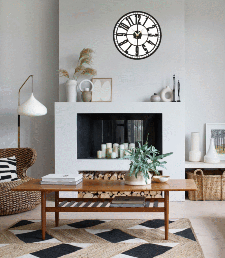 Wooden Silent Non-Ticking Wall Clock for Home Stylish Latest Designer Wall Clock for Home Living Room Bedroom Office Hall